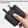 USAMS Adapter siec. 2xUSB T55 12W4w1 US/AU/EU/UK czarny/black CC173TC01 (US-CC173) Univesal Travel Charger